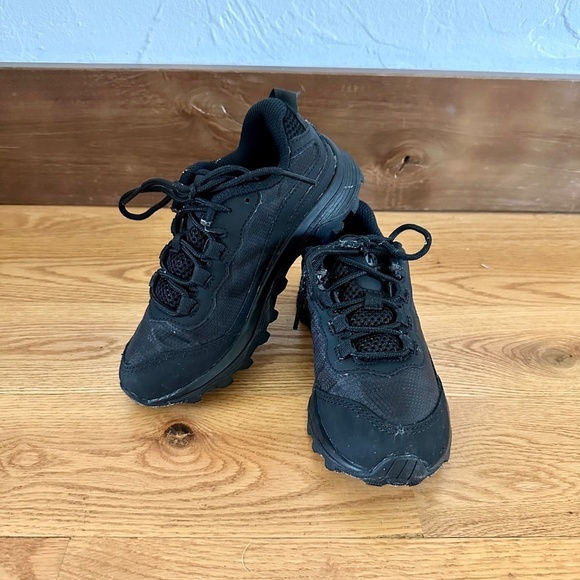Merrell Kids Moab Speed Low Waterproof (Little Kid) in Black - Size 1 - Picture 2 of 11
